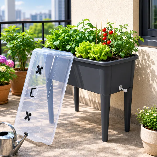 Self Watering Raised Garden Bed Planted Box