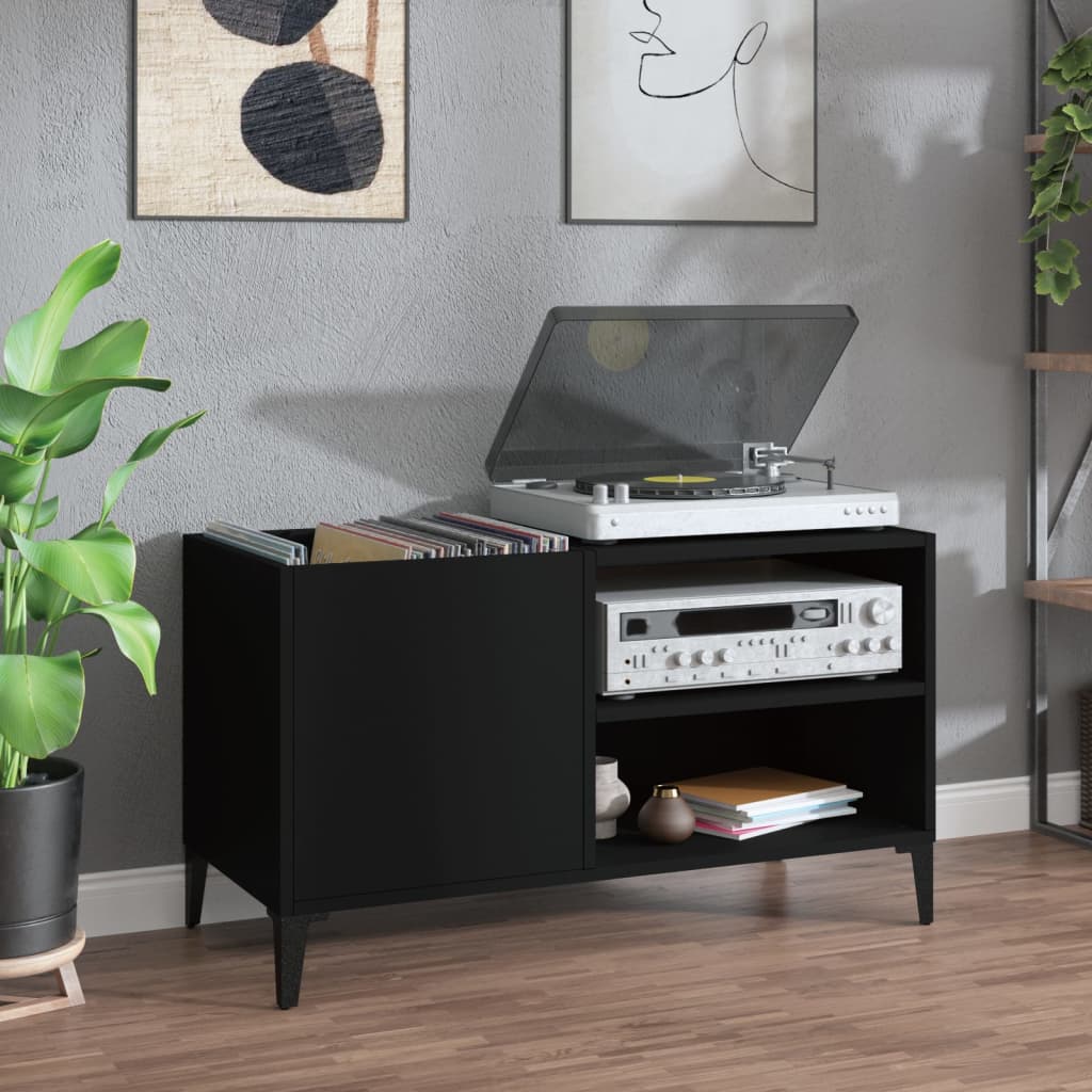 Record Cabinet Black 84.5x38x48 cm Wood-based material Default