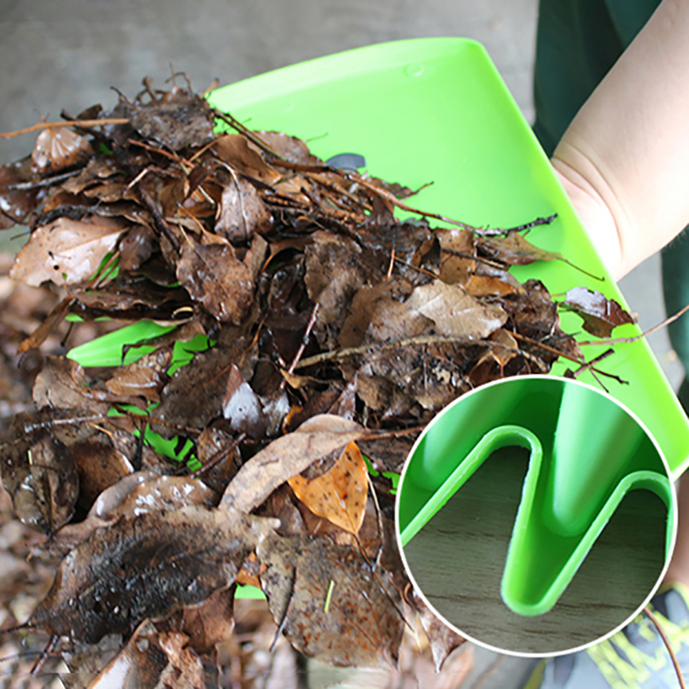 Garden Plastic Rake Leaf Rake Collect Fallen Leaves GREEN