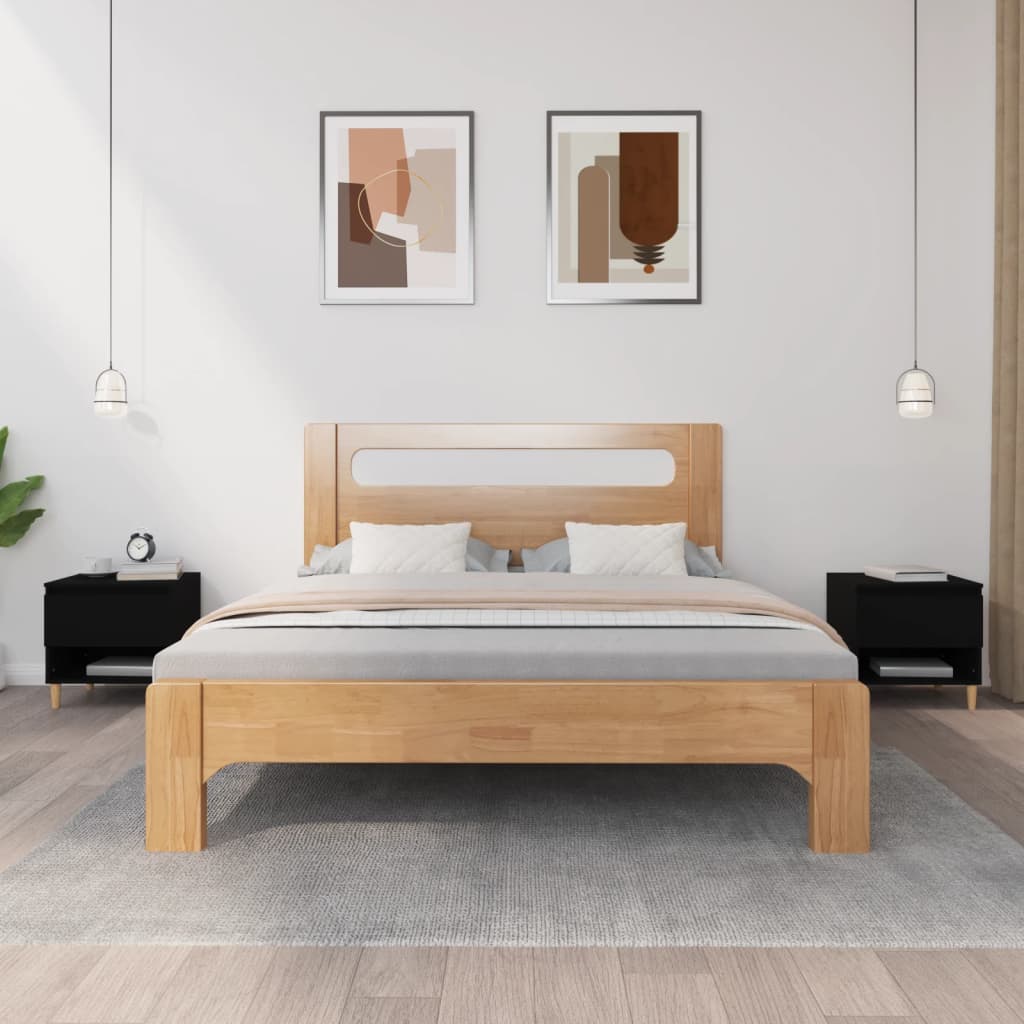 bedside tables, 2 pieces; 50x wood-based material   bedside tables Smoked oak