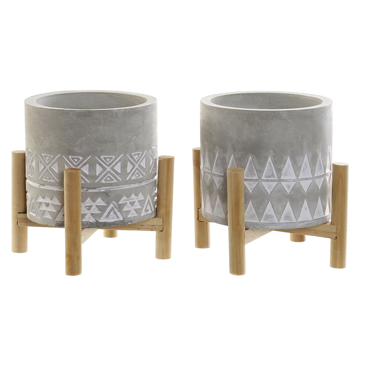 Candle DKD Home Decor Grey Wood Brown Cement Aluminium Wax (10 x 10 x 12 cm) (2 Units)