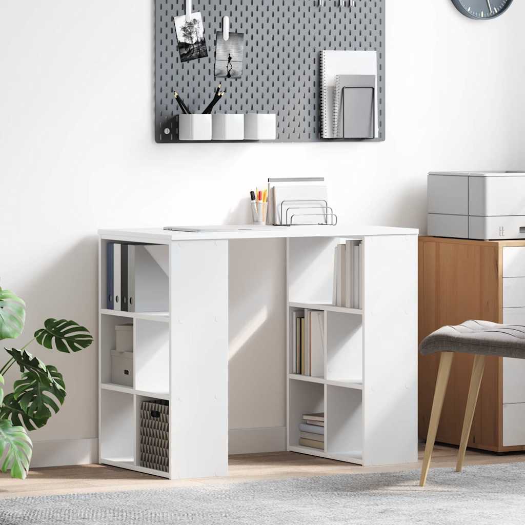 desk with shelf 90 x wood composite White