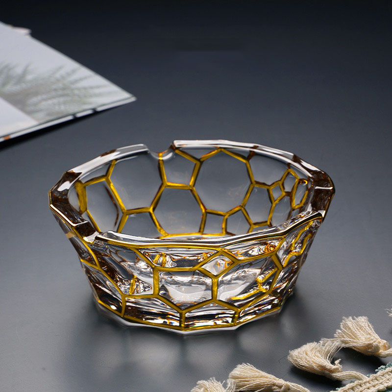 Ashtray Living Room Office Simple And Atmospheric Drawing Phnom Penh Golden round big
