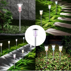 6 Pack Outdoor Solar Landscape Lights Perfectly Suited For Ambient Lighting In Outdoor Spaces, Courtyards, Corridors, Gardens, And Backyards Rainbow Series