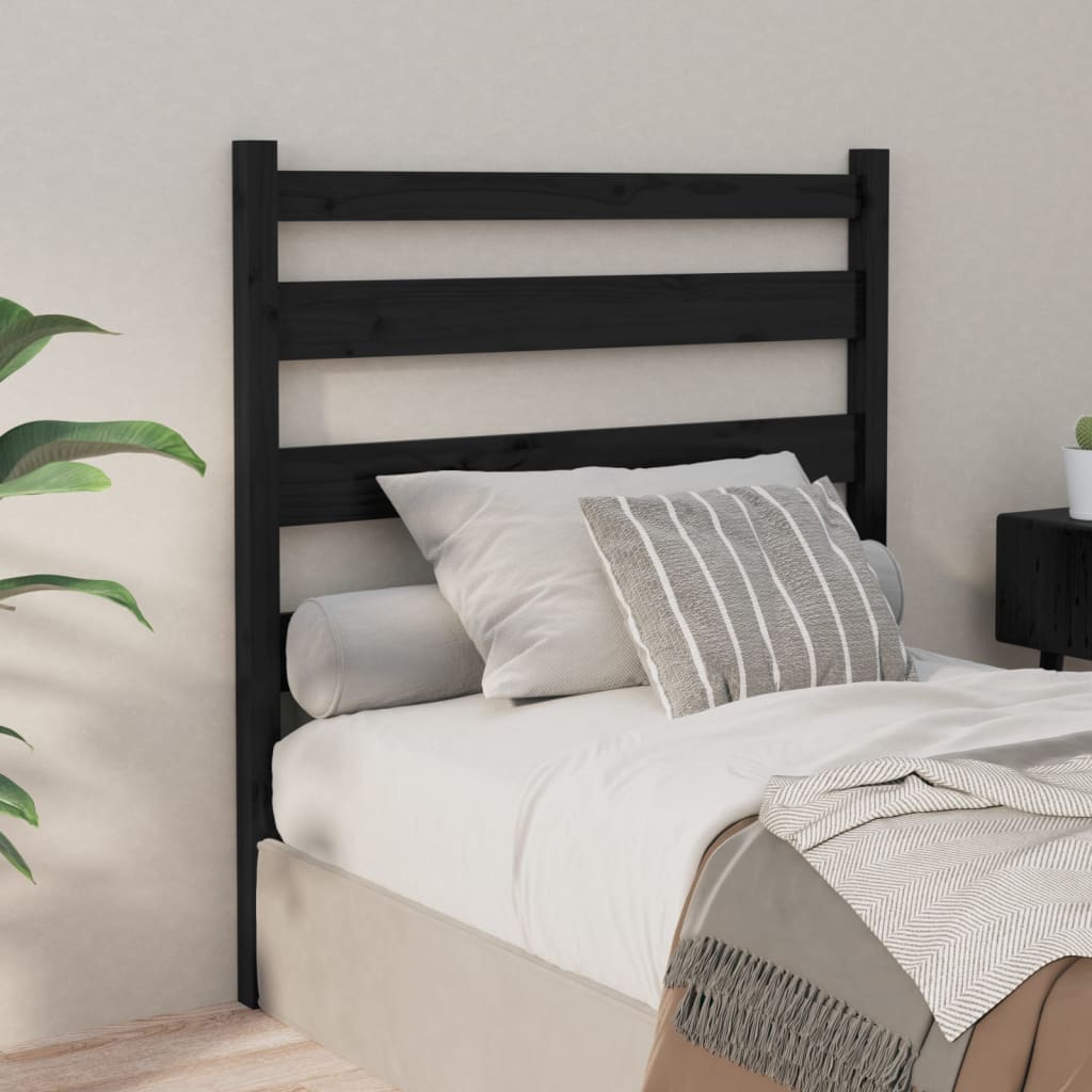 Headboard 96x Solid Pine Wood   Headboard 146x 96 x 100 cm BlACK