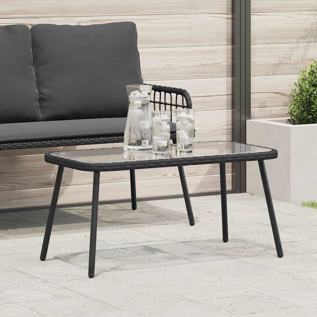 Coffee Table 90 x Poly-Rattan and   Coffee Table BlACK