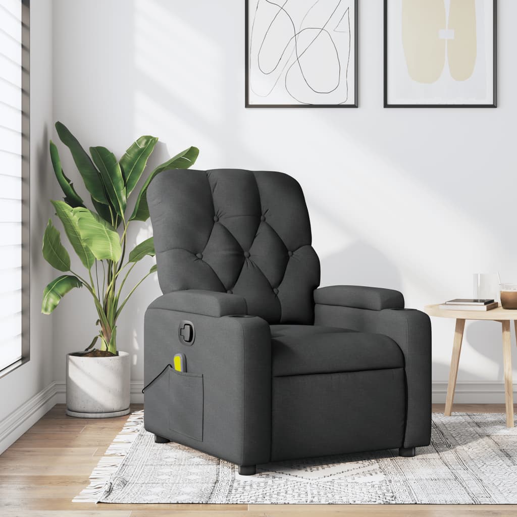 massage recliner chair Dark grey Manual tilt system