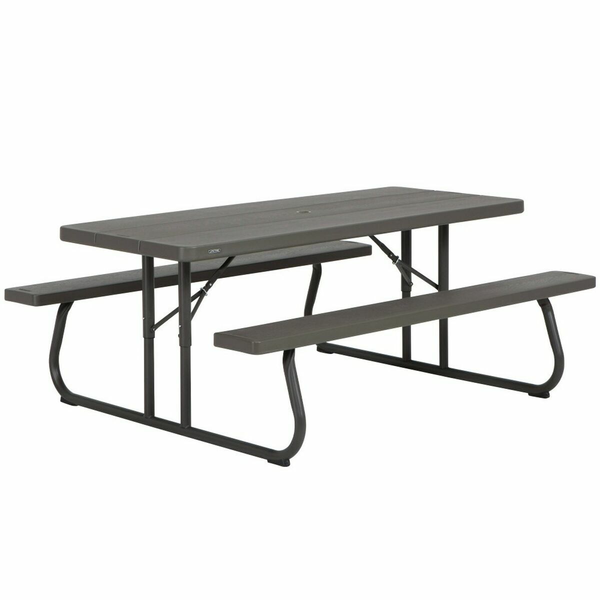 Picnic table Lifetime Wood Brown Foldable Steel Plastic 183 x 145 x 74 cm