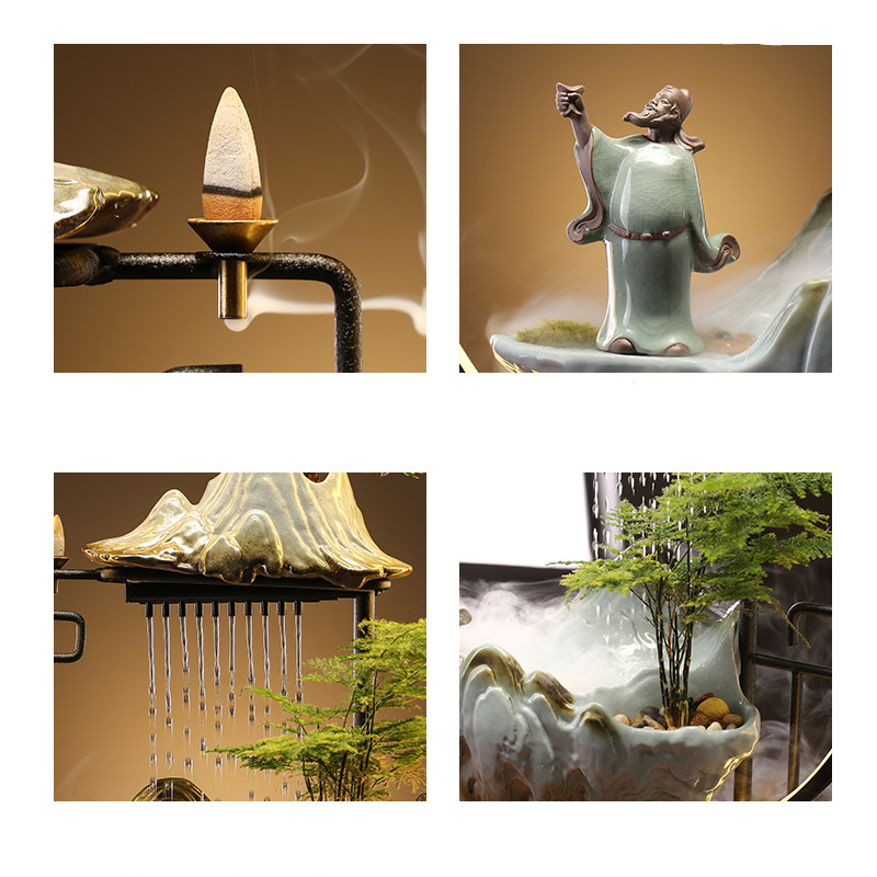 Flowing Water Inviting Wealth  Decoration  Home Fountain Living Room B US