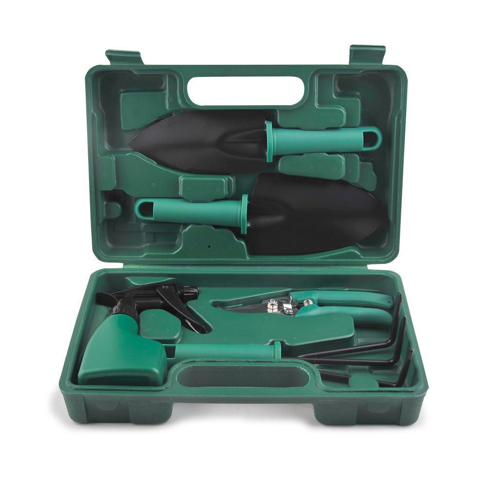 Planting Flowers, Watering Bottle, Potted Plants, Pruning, Digging, And Shovel GREEN Five Piece Set