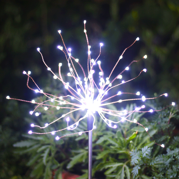 Solar Ground Plug Firework Light Led Copper Wire 2pcs Colorful 2mode 90PCS