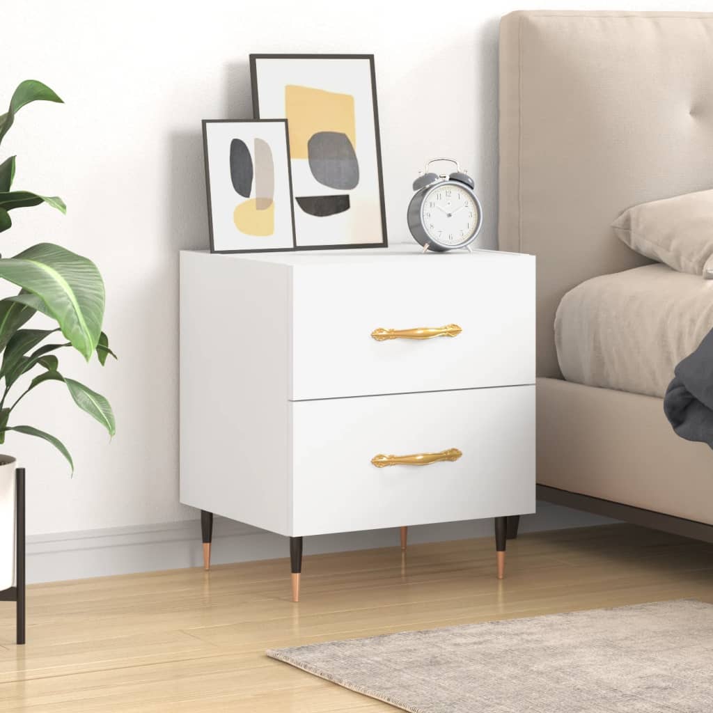 bedside table 40x35x47.5 cm, engineered wood,   bedside table Sonoma oak White