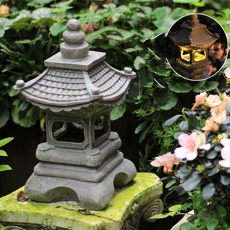 Outdoor Floor Japanese Garden Decoration Palace Lantern Stone Lamp Palace lantern