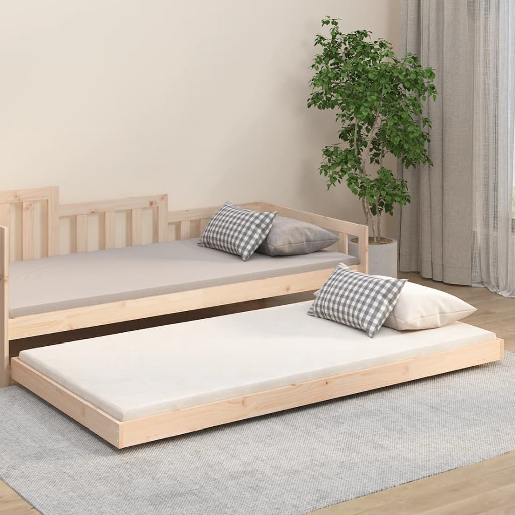 solid wood bed without mattress, pine wood 100 x 200 cm White
