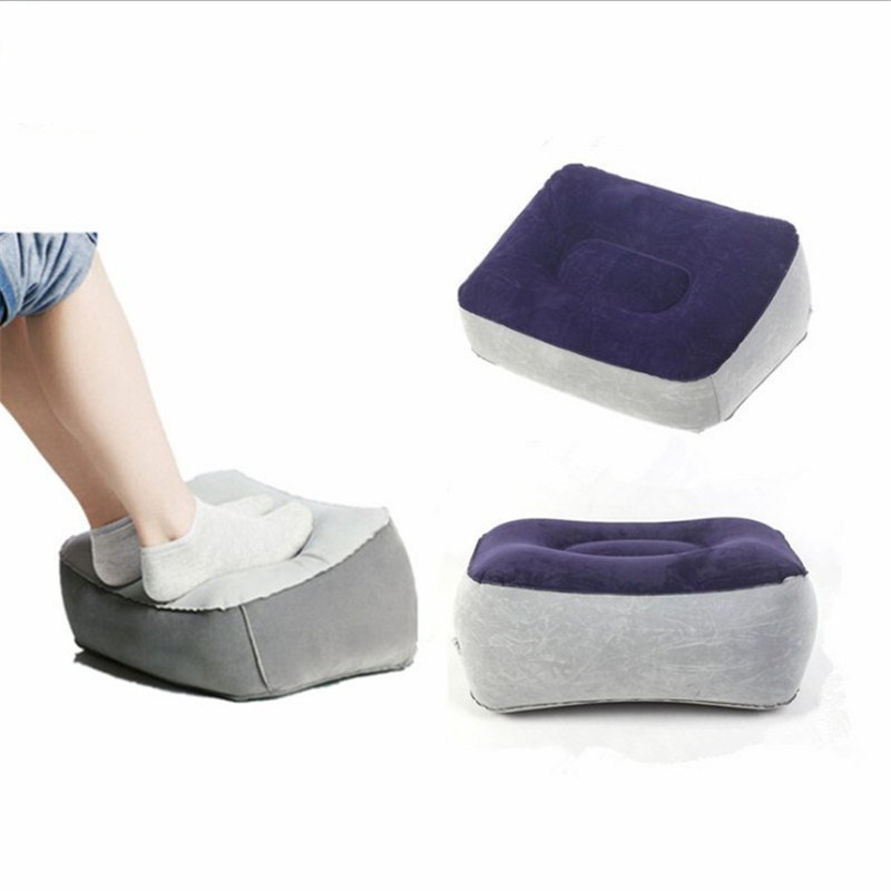 Thickened Flocking Outdoor Travel  High-speed Rail Footrest Grey