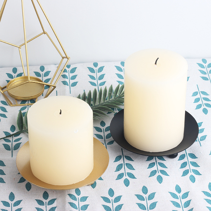 Iron Plate Candle Holder LED Candle Base BlACK