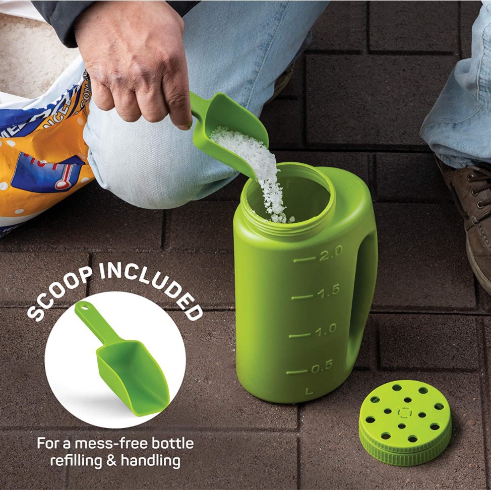 Hand Held Seed Fertilizer Salt Spreader Adjustable Hole 2L BLUE