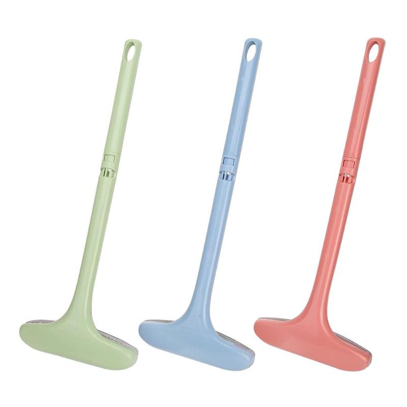 Detachable Multi-purpose Cleaning Brush With Long Handle Pink with crevice brush